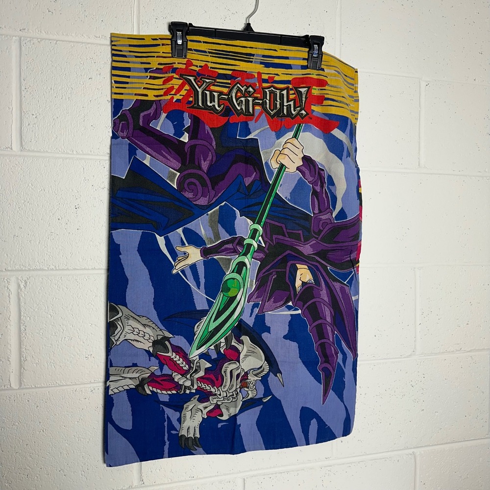 Vintage Yu-Gi-Oh Yami Yugi Dark Magician Pillowcase Double Sided 1996 Anime